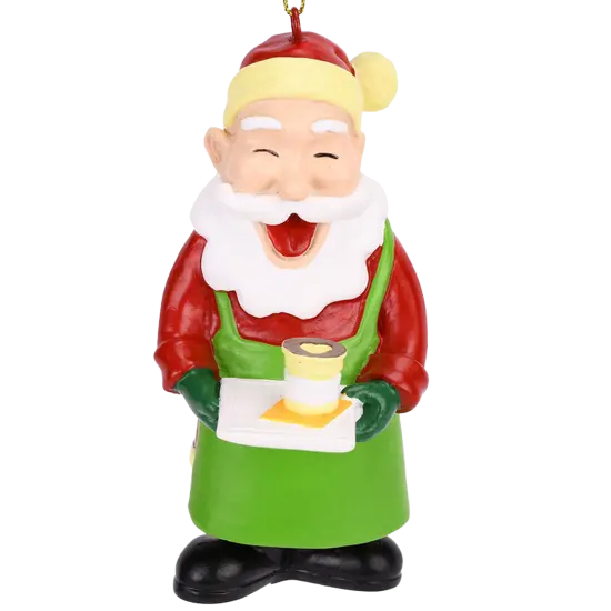 Barista Santa Christmas Tree Coffee Ornament {1}