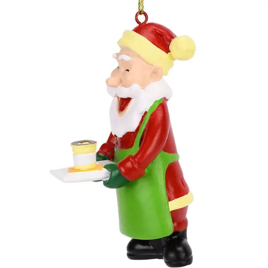 Barista Santa Christmas Tree Coffee Ornament {4}