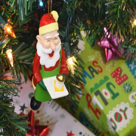 Barista Santa Christmas Tree Coffee Ornament {5}