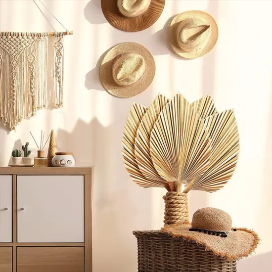 3 pcs Large Dried Palm Leaves Natural Dried Palm Spears Palm Fan Leaves Boho {4}