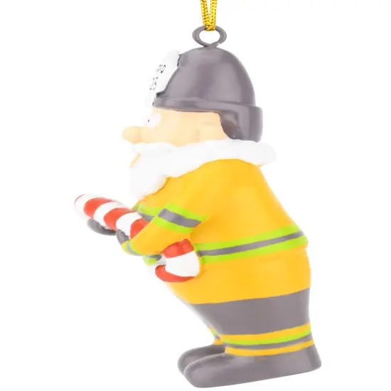 North Pole Fire Department Santa Resin Christmas Ornament {5}