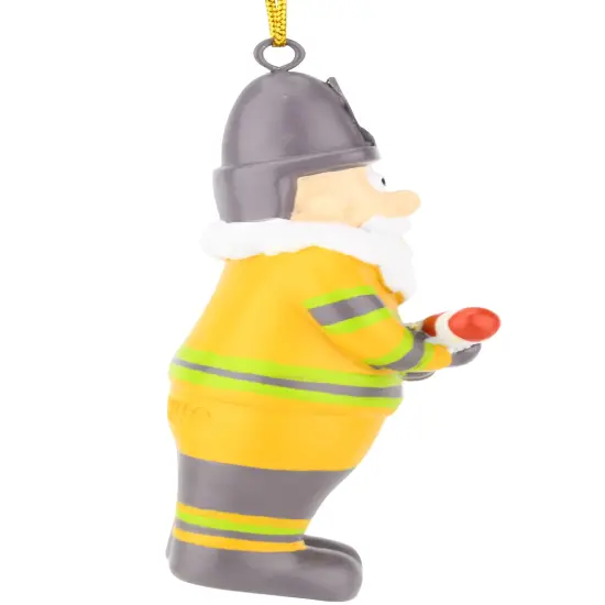 North Pole Fire Department Santa Resin Christmas Ornament {3}