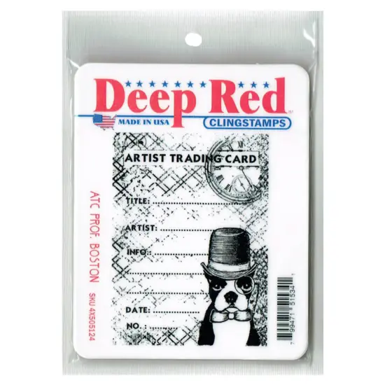 Deep Red Stamps ATC Prof. Boston Rubber Cling Stamp 2.6 x 3.6 inches {2}