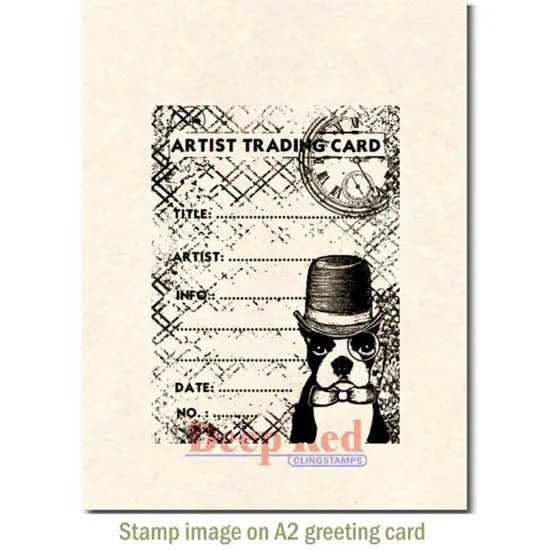 Deep Red Stamps ATC Prof. Boston Rubber Cling Stamp 2.6 x 3.6 inches {3}