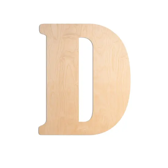 23 In. Letter D, Unfinished Vintage Wood Letter (D) {1}