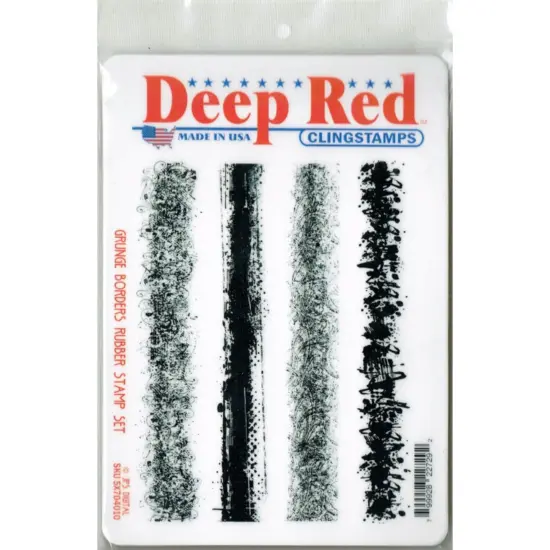 Deep Red Stamps Grunge Borders Rubber Cling Stamp Set 4 x 6 inches {2}