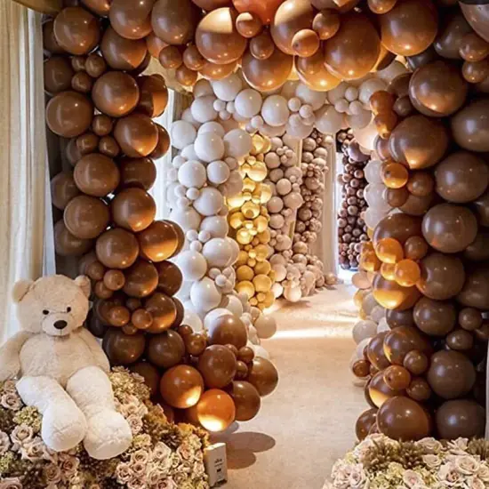Coffee balloon arch kit Caramel balloon garland kit Boho Brown Beige Nude Balloons for Baby Shower Gender Reveal Wedding Birthday Party Decoration {5}