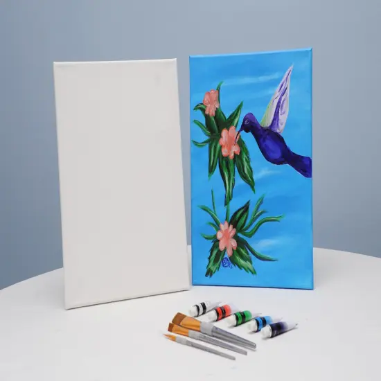 Paint Kit - Hummingbird Bliss Acrylic Painting Kit & Video Lesson, DIY Canvas Art, Painting Gift Set, Paint At Home, Beginner Painting, Paint Party {2}