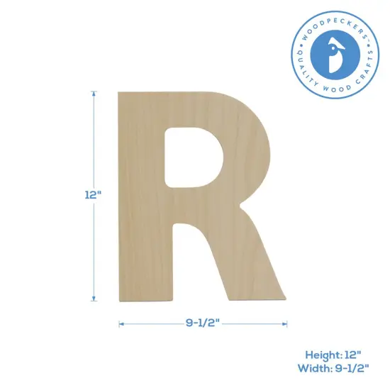 Wooden Letter R 12 inch or 8 inch, Unfinished Large Wood Letters for Crafts | Woodpeckers {2}