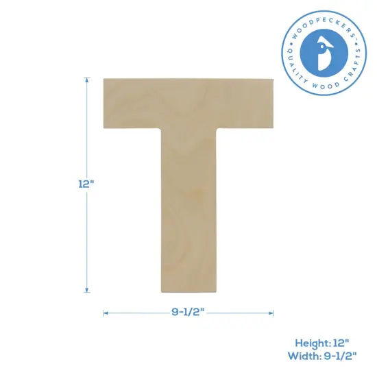 Wooden Letter T 12 inch or 8 inch, Unfinished Large Wood Letters for Crafts | Woodpeckers {2}