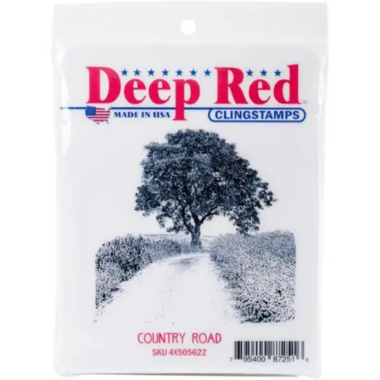 Deep Red Stamps Country Road Rubber Cling Stamp 3 x 3.1 inches {2}