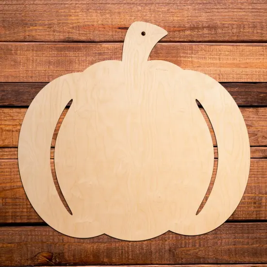 18 in. Unfinished Wooden Carriage Pumpkin {1}