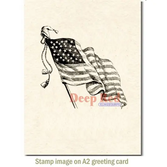 Deep Red Stamps Old Glory Rubber Cling Stamp 3.2 x 3.2 inches {3}