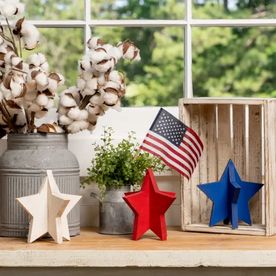 Unfinished Slotted Stars Set of 3 {4}