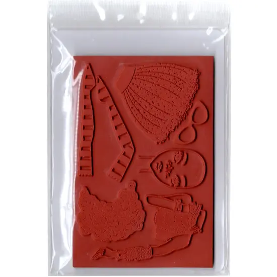 Deep Red Stamps Paper Doll Rubber Cling Stamp 4 x 6 inches {3}