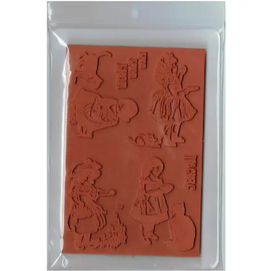 Deep Red Stamps Victorian Girls with Kittens Rubber Cling Stamps 4 x 6 inches {3}