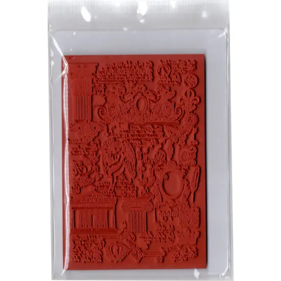 Deep Red Stamps Vintage Elements Background Rubber Cling Stamp 3.75 x 5.75 inches {3}