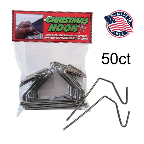 50 ct Christmas Hook: Christmas Light Hangers for gutters with mesh or perforated gutter guards {2}