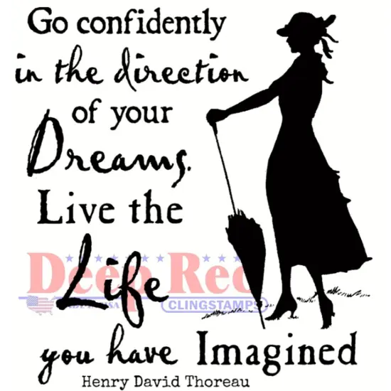 Deep Red Stamps Life Imagined Rubber Cling Stamp 3 x 3.1 inches {1}