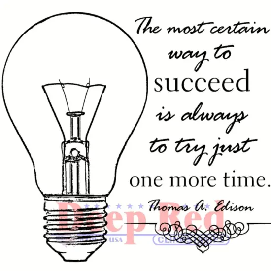 Deep Red Stamps Always Succeed Rubber Cling Stamp 3 x 3 inches {1}