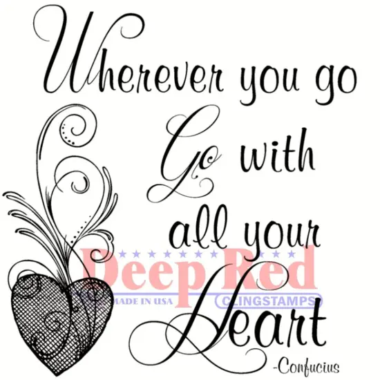 Deep Red Stamps Wherever You Go Rubber Cling Stamp 2.8 x 3 inches {1}