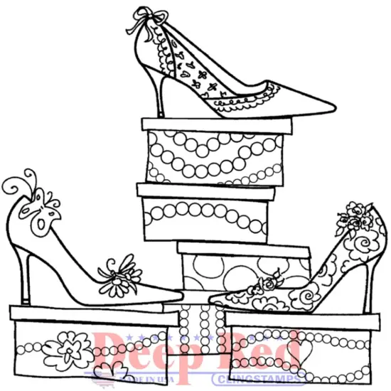 Deep Red Stamps Shoe Sale Rubber Cling Stamp 3.1 x 3.1 inches {1}
