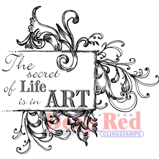 Deep Red Stamps Secret of Life Rubber Cling Stamp 3.1 x 3 inches {1}
