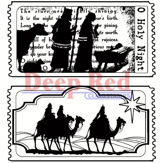 Deep Red Stamps Tickets to the Nativity Rubber Cling Stamp 3 x 3 inches {1}