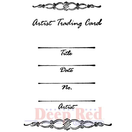 Deep Red Stamps ATC Flourish Rubber Cling Stamp 2 x 3 inches {1}