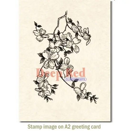Deep Red Stamps Cherry Blossoms Rubber Cling Stamp 2.9 x 4.1 inches {3}