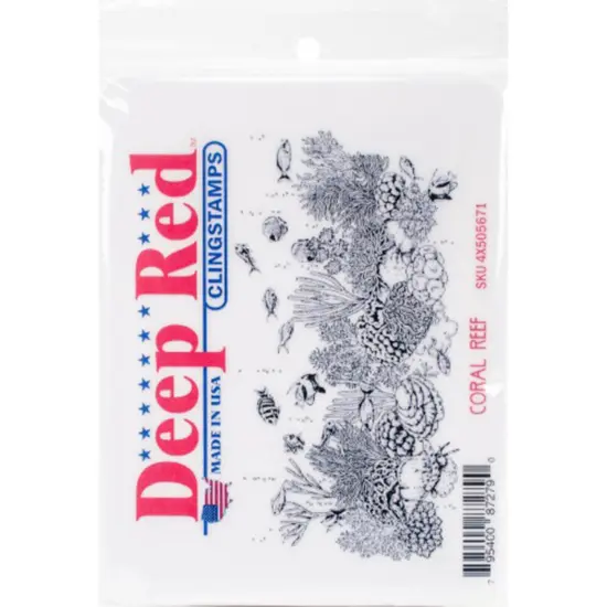 Deep Red Stamps Coral Reef Rubber Cling Stamp 2 x 4 inches {2}