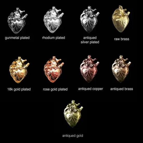 Large Anatomical Heart Pendant (K626) (1x) {5}