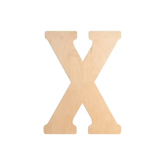 23 In. Letter X, Unfinished Vintage Wood Letter (X) {1}
