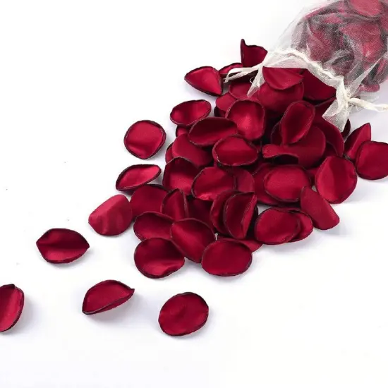 400PCS Silk Rose Petals Burgundy Red Wedding Supplies Flower Girl Basket Table Aisle Runner Party Dinner Bridal Shower Decoration Valentine's Day Decor {1}