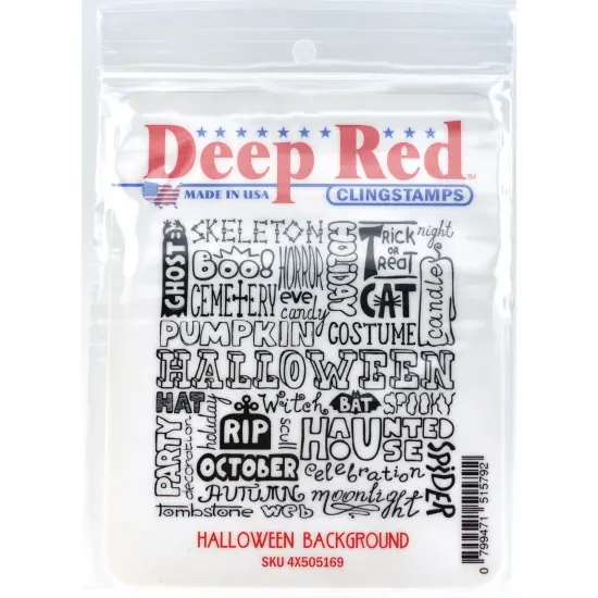 Deep Red Stamps Halloween Background Rubber Cling Stamp 3 x 3 inches {2}