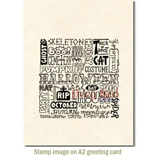 Deep Red Stamps Halloween Background Rubber Cling Stamp 3 x 3 inches {3}