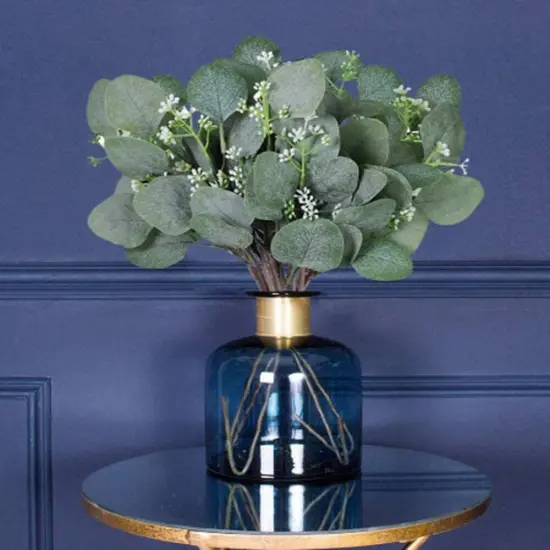 10pcs Artificial Seeded Eucalyptus Leaves Stems Bulk Wedding Decoration Table Centerpieces {1}
