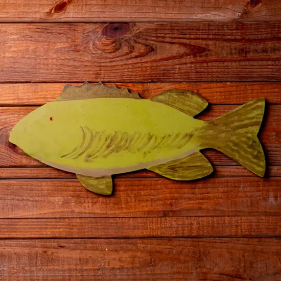 23 in. Unfinished Wooden Bass Fish {3}