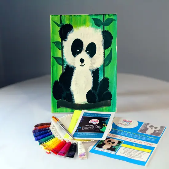 Paint By Colors - PJ Panda Acrylic Painting Kit, Art Gift Set, DIY Craft, Beginner Painting, Paint At Home {2}