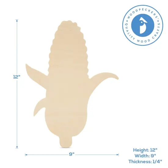 Corn on the Cob Wood Cutout 12"x9", Unfinished for Autumn Crafts | Woodpeckers {4}