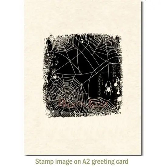 Deep Red Stamps Spider Web Background Rubber Cling Stamp 3.1 x 3.1 inches {3}