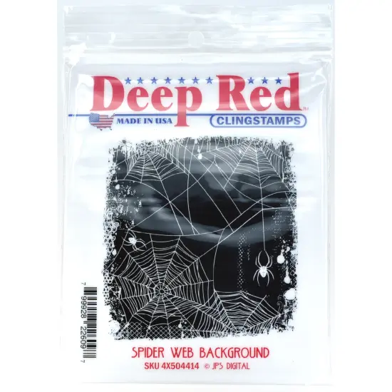 Deep Red Stamps Spider Web Background Rubber Cling Stamp 3.1 x 3.1 inches {2}