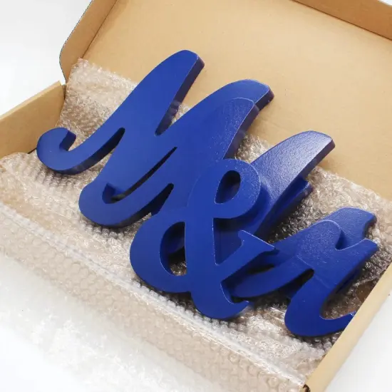 Royal Blue Mr & Mrs Sign Wooden Letters Wedding Table Decor Wedding Gift {2}