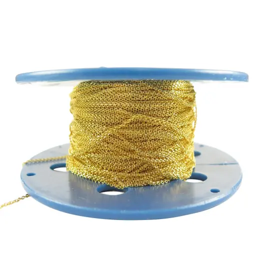 Dainty Gold Plated Faceted Cable Chain (C931) (6') {4}