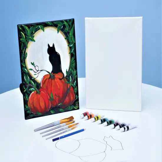 Halloween Paint Kit - Salem's Midnight View Acrylic Painting Kit & Video Lesson, DIY Halloween Craft, Beginner Painting, Paint At Home {2}