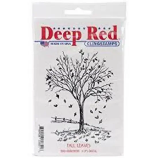 Deep Red Stamps Fall Leaves Rubber Cling Stamp 3 x 4.1 inches {2}
