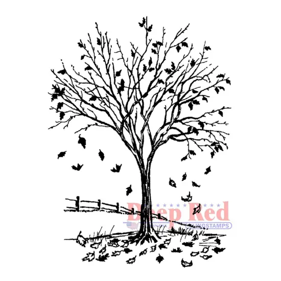 Deep Red Stamps Fall Leaves Rubber Cling Stamp 3 x 4.1 inches {1}