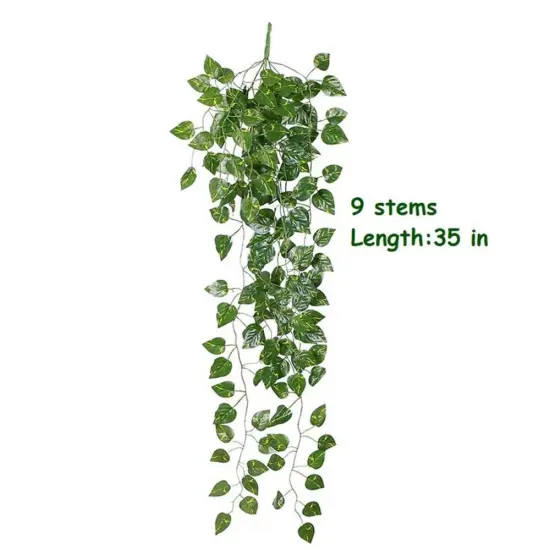 2pcs Artificial Hanging Plants Fake Hanging Greenery Leaves Faux Ivy Vine for Indooor Outdoor Decor Home Room {4}