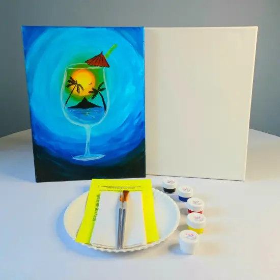 Paint Kit - Tropical Dreams Acrylic Painting Kit & Video Lesson, DIY Craft, Painting Gift Set, Beginner Painting, Paint At Home, Paint Party {2}