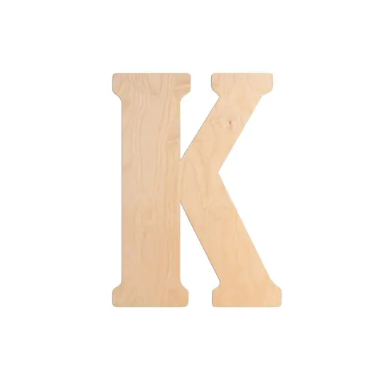 23 In. Letter K, Unfinished Vintage Wood Letter (K) {1}